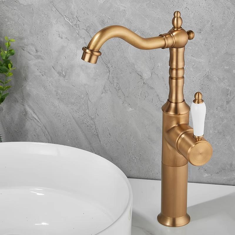 Старинный бронзовый смеситель для раковины Золотой смеситель для ванной Комнатный Черный кухонный смеситель Кран для раковины Горячий Холодный Хромированный кран для раковины Латунь
