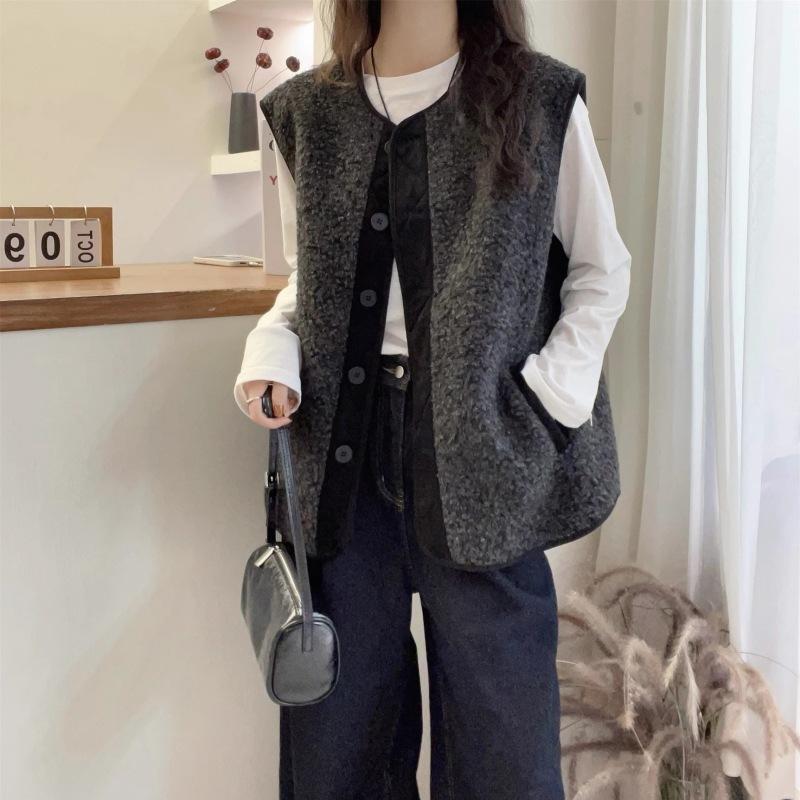 Large Size Autumn and Winter Thickened Vest Jacket and Vest Top