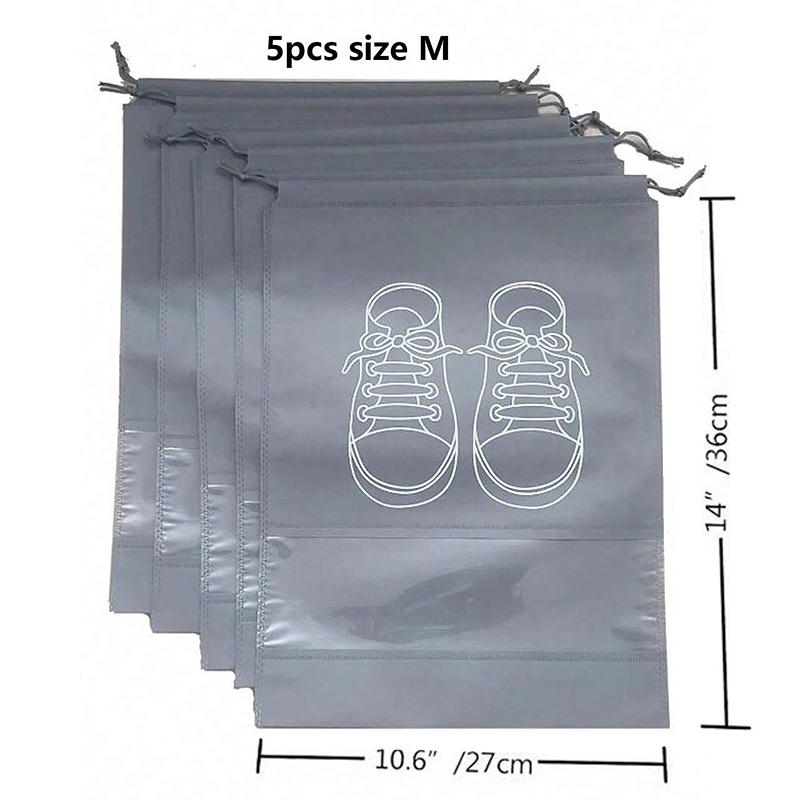 5 Pack Portable Travel Shoe Bag, Space-saving Dust-proof Storage Bag