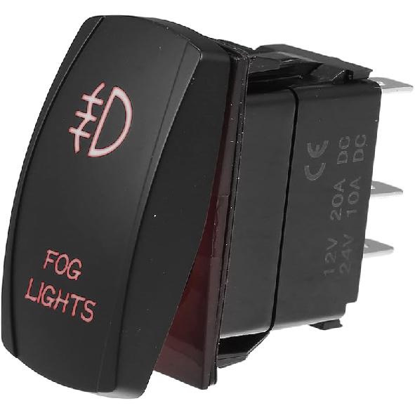 Универсальные противотуманные фары Motoforti, 5-контактный тумблер SPST, лазерная кнопка ВКЛ/ВЫКЛ, 20A/12V 10A/24V, водонепроницаемые для автомобиля, пластик, с белой светодиодной подсветкой