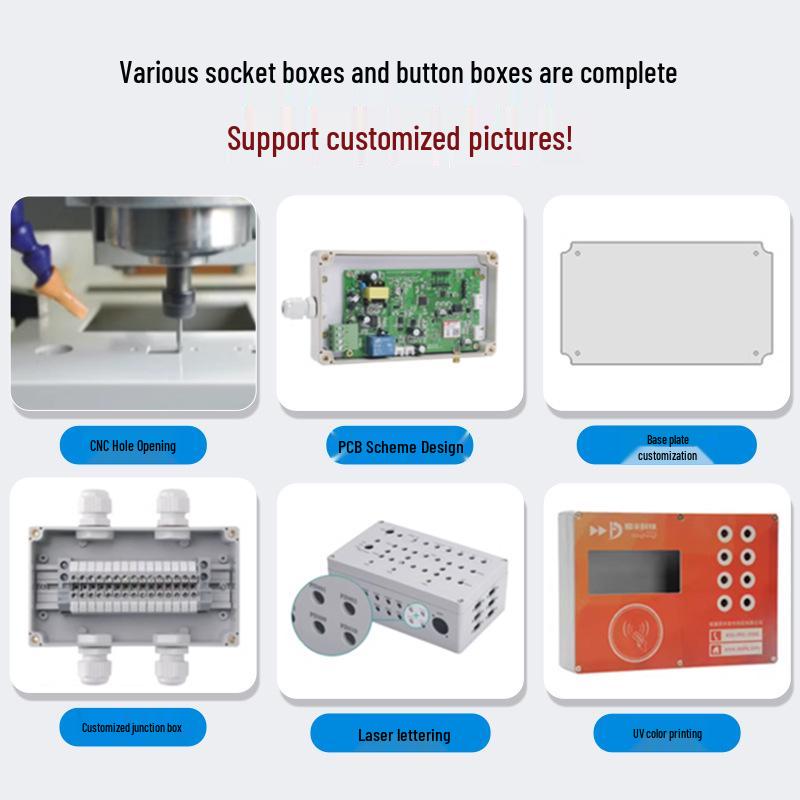 Уличный водонепроницаемый ABS корпус блока питания и розетки для мониторинга с клеммной колодкой и кнопкой