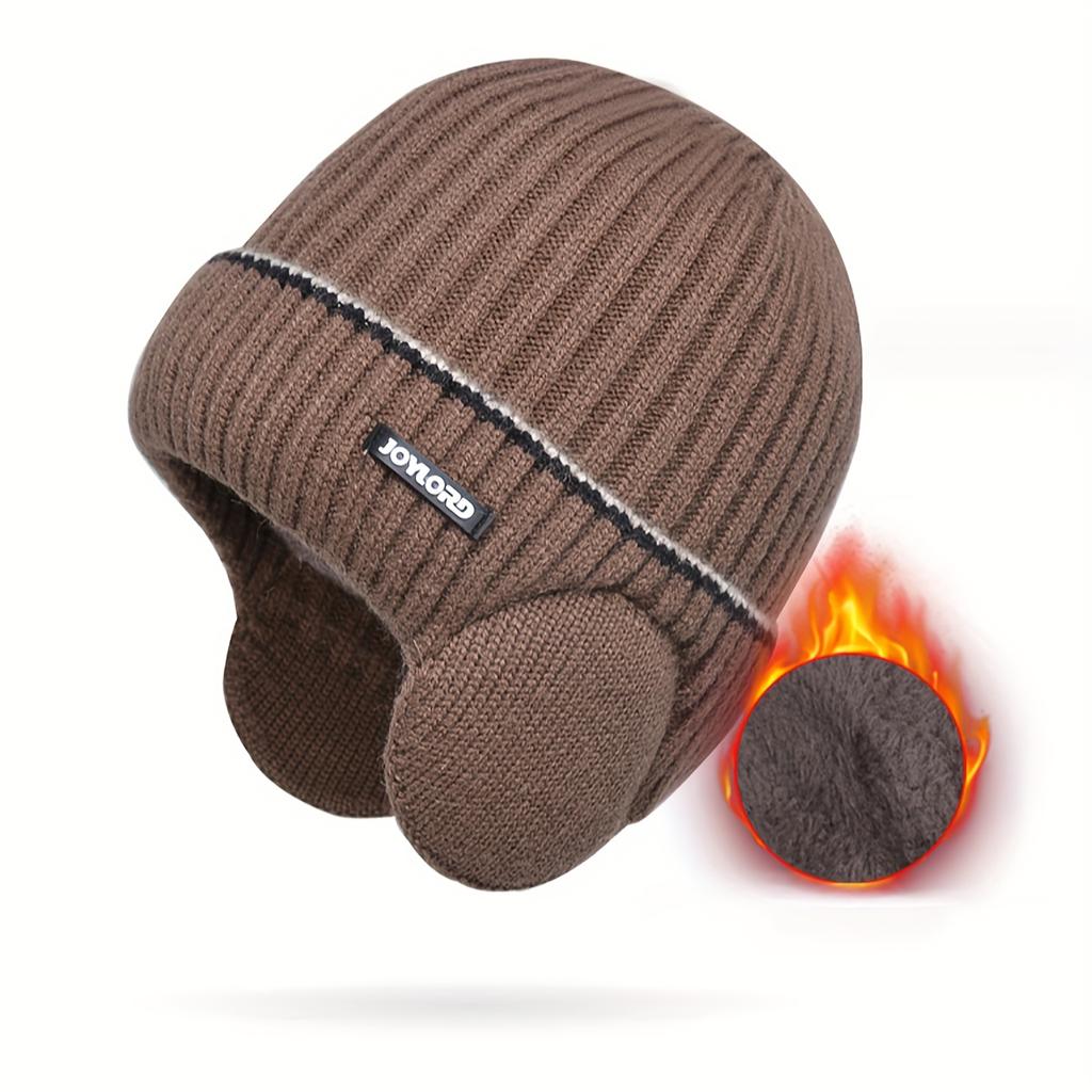 1pc Men's And Women's Outdoor Plus Velvet Thickened Knitted Hat, Winter Ear Protection Warm Hat