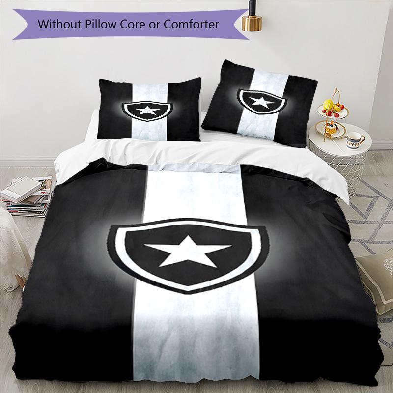 Shield With Star Emblem Printed Pattern Duvet Cover Set – includes 1 duvet cover and 2 matching pillowcases Bedroom decor Christmas gifts