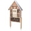 Navaris Hôtel À Insecte Bois - Cabane Abri XL 38 X 11,5 X 57 Cm Avec 2 Piquets - Nid Nichoir Pour Abeilles Papillons Et Autres In