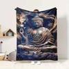 Buddha Lotus Flannel Blanket Throw Blanket Soft Warm Sofa Bed Camping Car home Decor Unique Christmas Gift C9302355