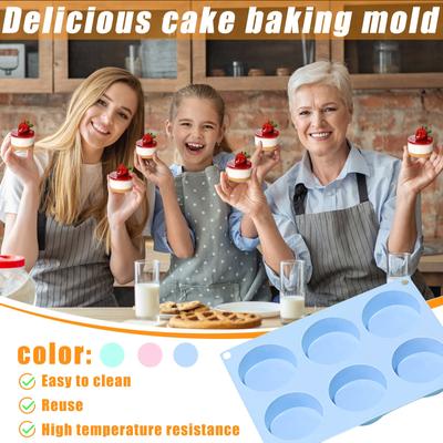 Силиконовая форма для торта, круглая цилиндрическая 6-луночная форма для мыла ручной работы, устойчивая к высоким температурам форма «сделай сам»