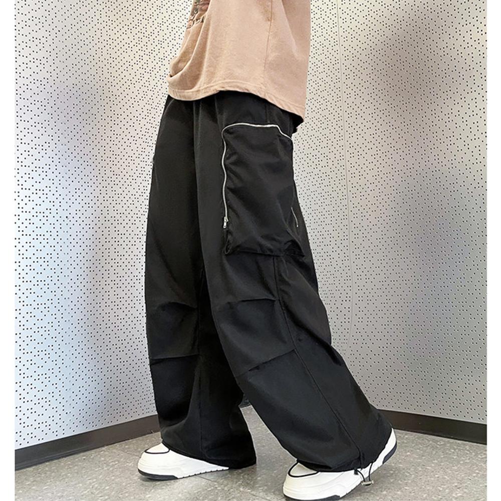 Мужские мешковатые черные брюки-карго большого размера Y2K, японская уличная одежда, прямые брюки в стиле Харадзюку, мешковатые широкие брюки, мужские винтажные карманы