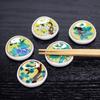 Waza No Kura: Stylish Japanese Kutani Ware Chopstick Rests, Set of 5, Yoshidaya Ewari Design, High-Quality Ceramic Cutlery Rests, Made In Japan