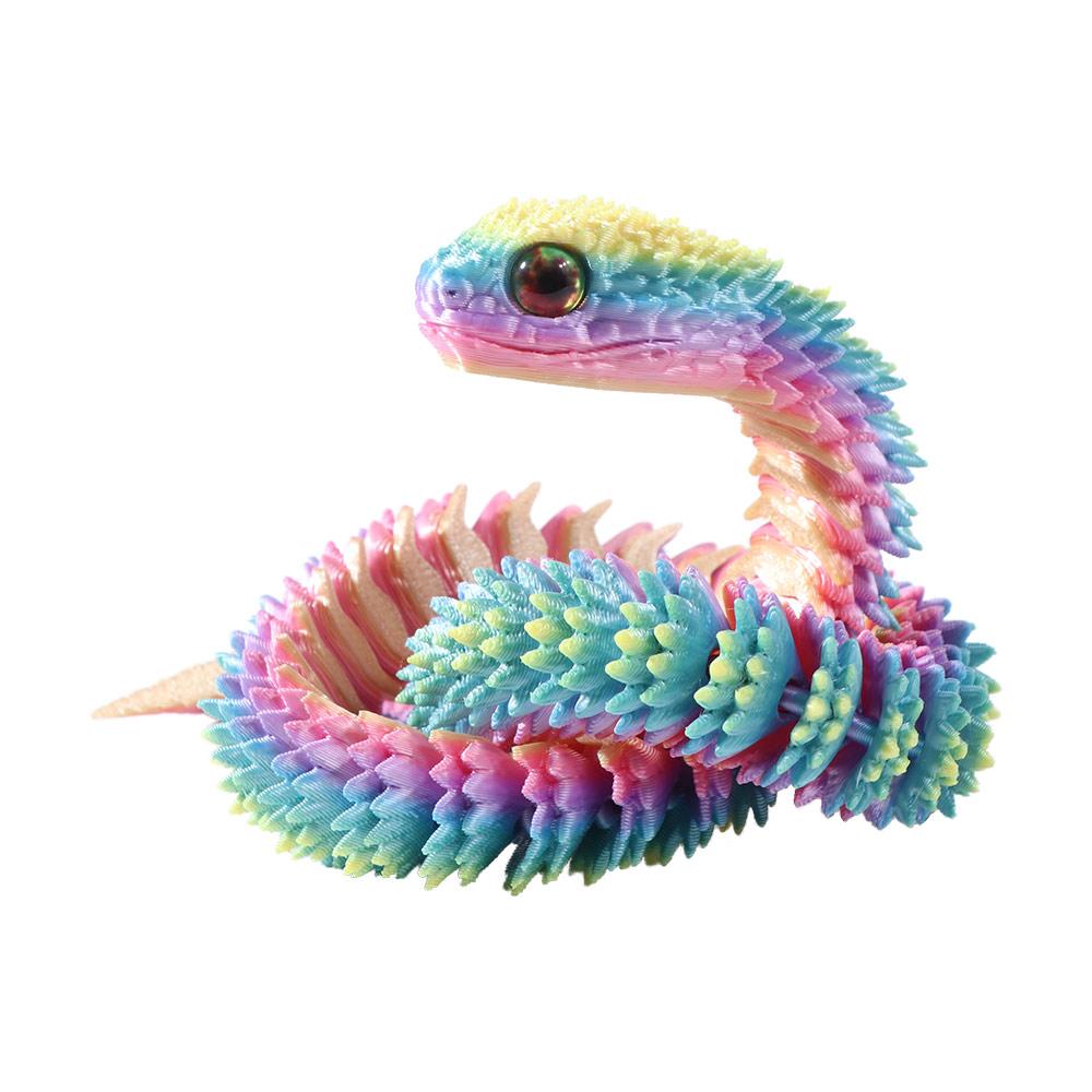 Realistic 3D Printed Snake 30/45/60cm Rotatable Simulated Snake Ornament PLA Multicolor Animal Simulation Model Car Decoration