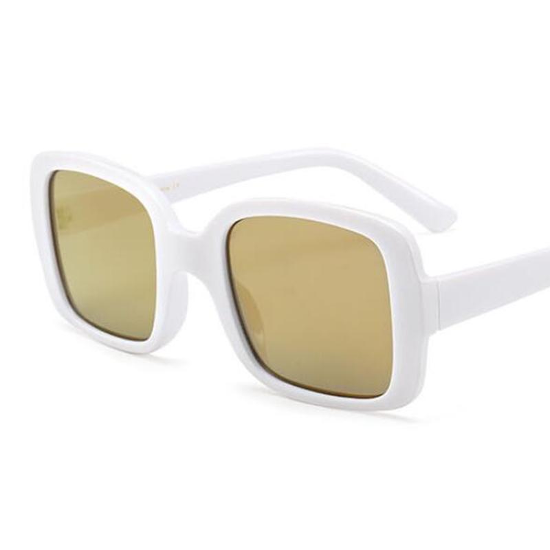 Black Square Sunglasses Vintage Shades For Women Luxury Brand Designer Sexy White Gold Female Mirror Glasses SH162