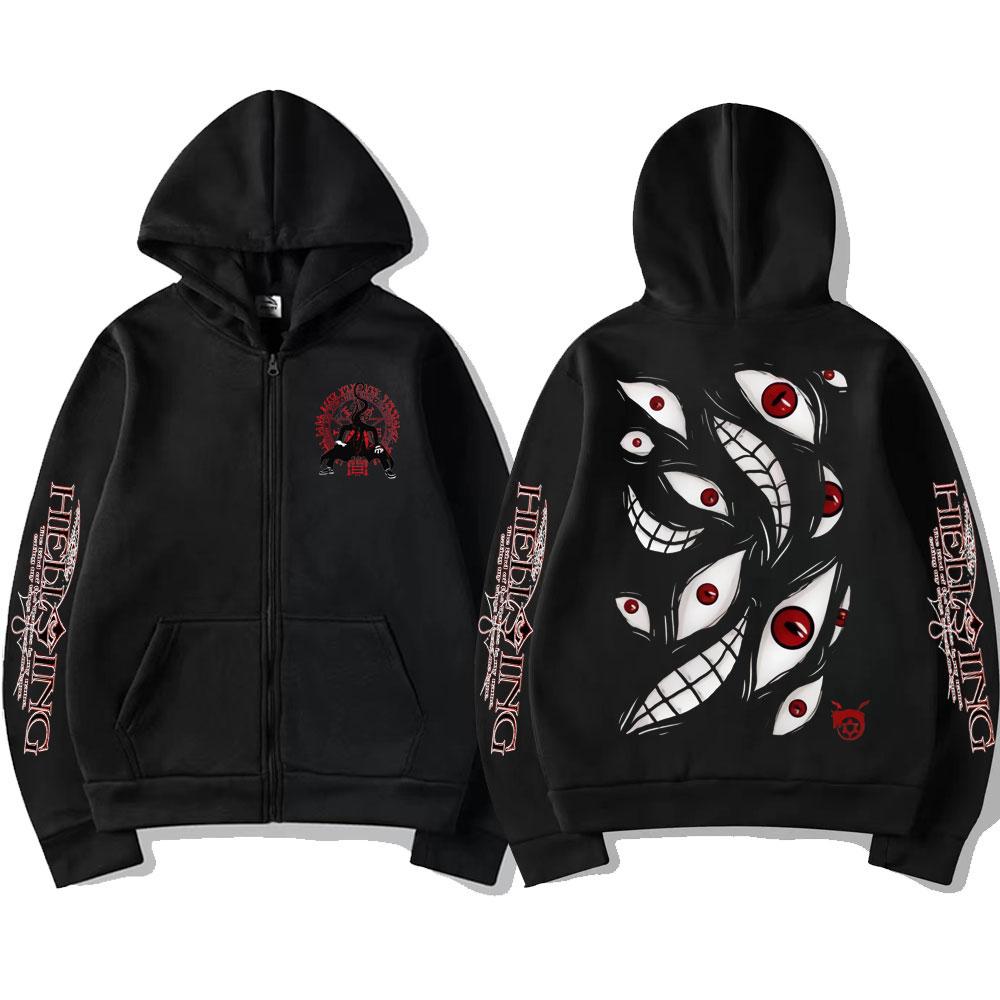 Толстовка аниме Fullmetal Alchemist Brotherhood Pride Eyes Printed Hooded Men Women Zipper Classic Hoodies Harajuku Zip Jacket