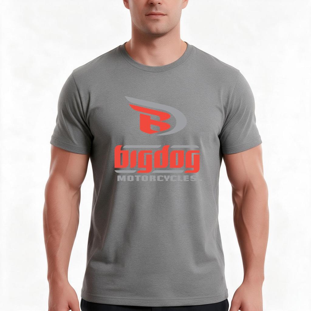 Big Dog Motorcycle Tshirt Summer Casual Cotton Tee Oversized Streetwear Tops Vintage Graphic Print Loose Fit Short Sleeve