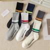 New Striped Cotton Sweat-absorbing Anti-friction Mid-calf Sports Socks Unisex Baseball Socks Basketball Socks Running Socks