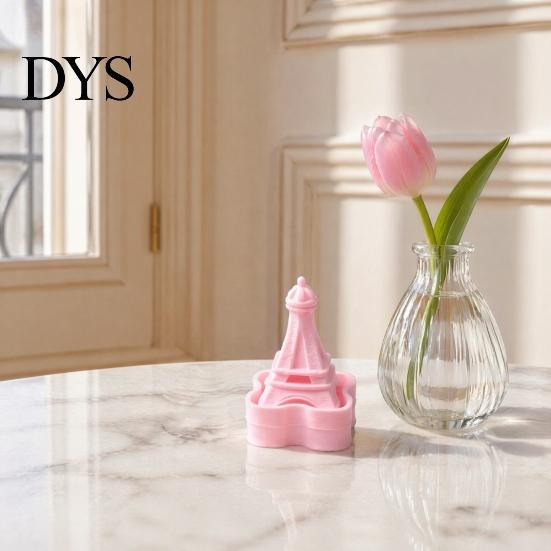 Anxiety Relief Gadgets Iron Tower Shape Clicker, Stress Desktop Ornament, 3D Macaron Colored Ornaments Printed Portable Fidget Toy, for Office