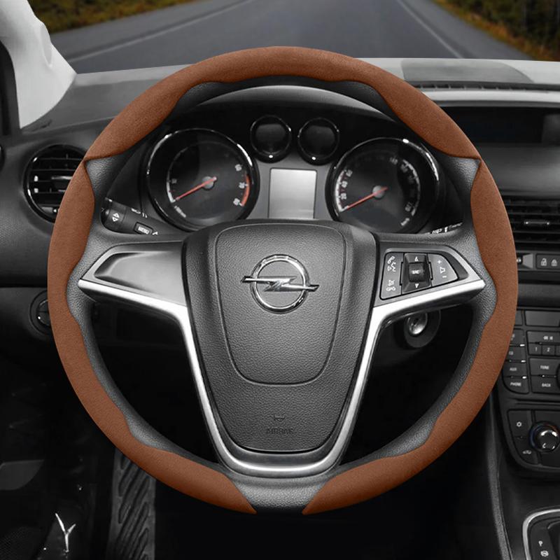 Suitable for Opel Anti-Slip Buckle Segmented Suede Steering Wheel Cover Suitable for Astra H Gtc J Insignia Corsa D 