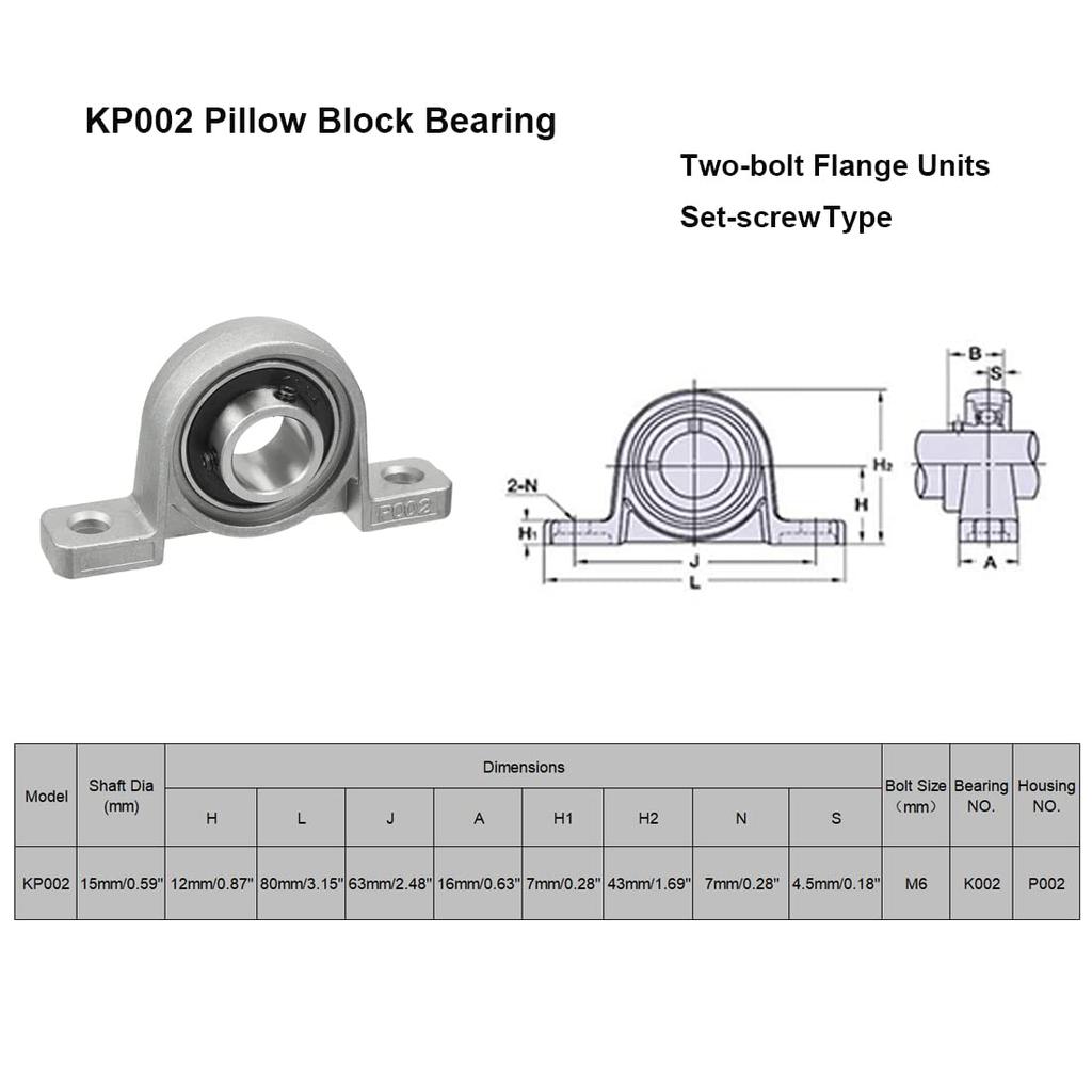 4/10Pcs Block Bearing KP08 KP000 KP001 KP002 KP003 KP004 Pillow Block Bearing Bore Ball Bearing Pillow Block Mounted Support