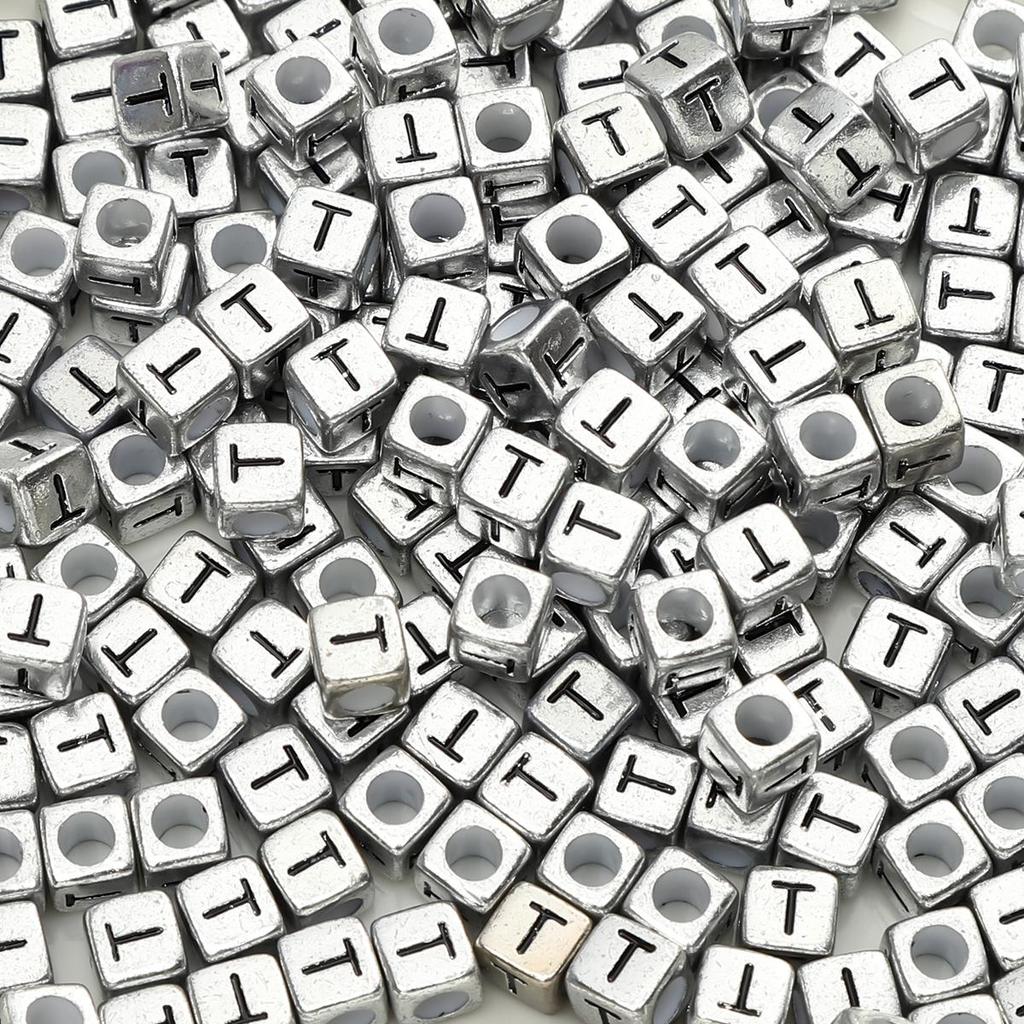 Acrylic English Letter Cube Beads For DIY Necklace Bracelet Earrings Jewelry Making Craft Accessories