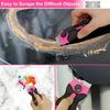 Pink 2-End Adhesive Removal Scraper Set with 10 Metal Blades and 10 Plastic Blades for Windows Glass Stoves Stickers Labels