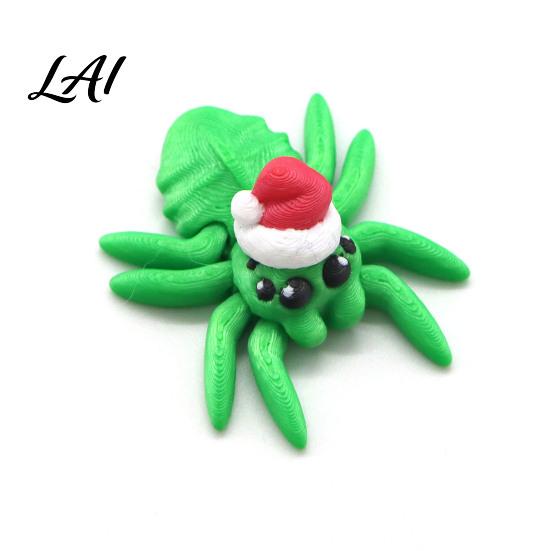 PLA Craft Gifts 3D Printed Spider Figurine Articulated Fidget Toy Movable Joints Ornamental Pieces for Windowsill Animal Creative Desktop Ornaments