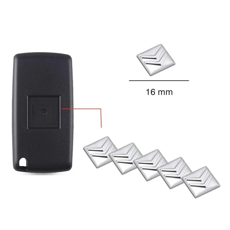 16mm Aluminum Car Emblem Key Sticker Accessories For Citroen C1 DS3 C2 C3 Vts C4 Saxo C4L C5 C6 C8 Xsara C3-XR Picasso Berlingo