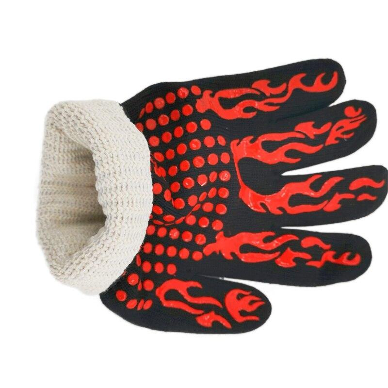 Перчатки Огнестойкие перчатки для барбекю Силиконовые нескользящие жаропрочные перчатки для духовки на 500-800 градусов