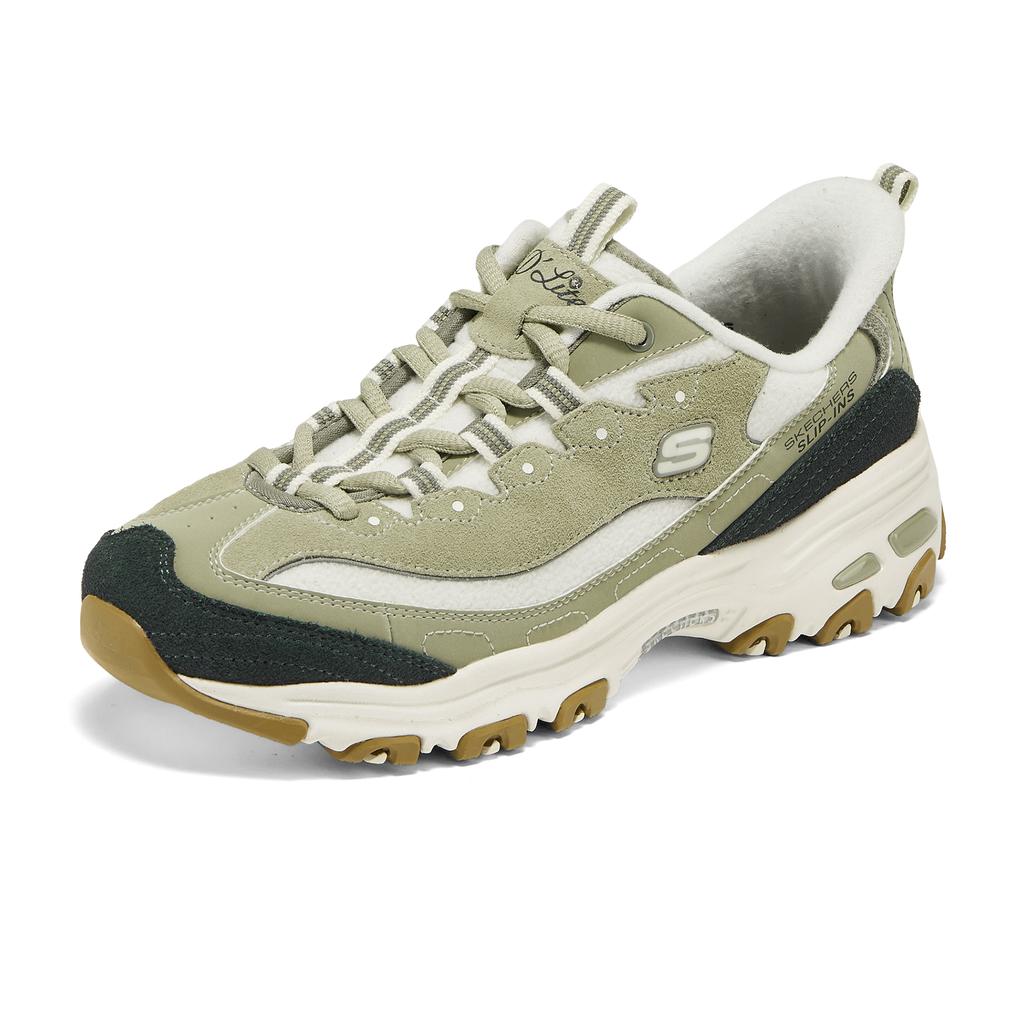Skechers DLites Кожаные Цветные Блоки Удобные Универсальные Папины Кроссовки Женские кроссовки 150558-SAGE