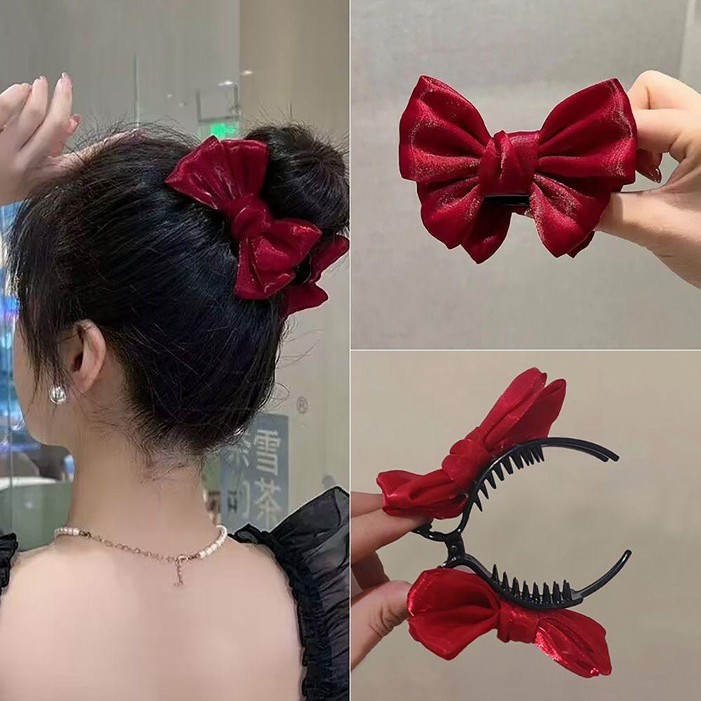 Back Head Hair Clamp Bow Hairpin New Hair Clip  Women Girls