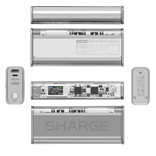 Powerbank Sharge Shargeek 140W Silver Usb C Pd Fast Charging Iphone