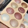 Палитра теней для век с хайлайтером и контурингом, 8 цветов, Ультратонкий глиттер, Увлажняющий блеск, Наслаиваемая и водостойкая пудра для век, румян, мульти-использование