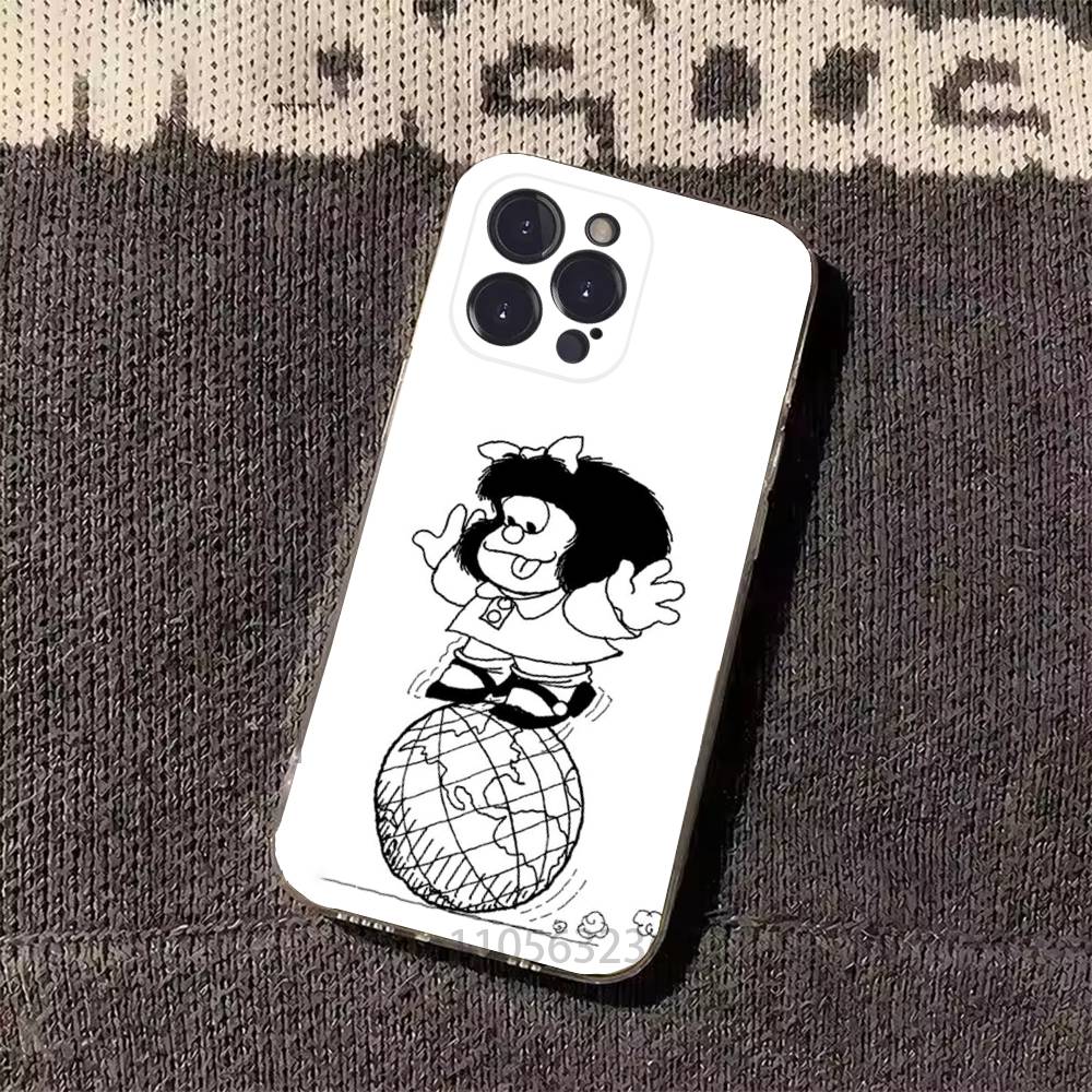 Funny M-Mafalda Phone Cases For iPhone 17 16 15 14 13 12 11 Pro Max Plus Luxury Camera Protection Plastic