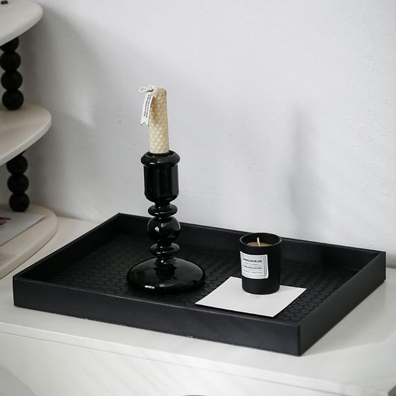 Поднос для чая ручной работы, косметика, квадратный поднос, хранение еды, тарелка для дома, свадьбы, вечеринки, искусственная кожа, орнамент, дерево, уникальные мелочи, аксессуары