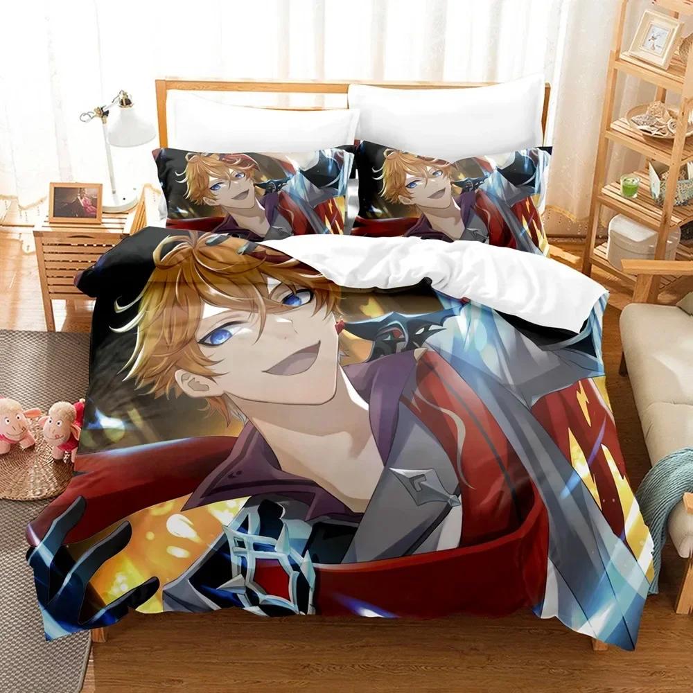 3D Print Cartoon Bedding Set Genshin Impact Game Printed Duvet Cover Pillowcase Single Double Queen Super King Size Sets