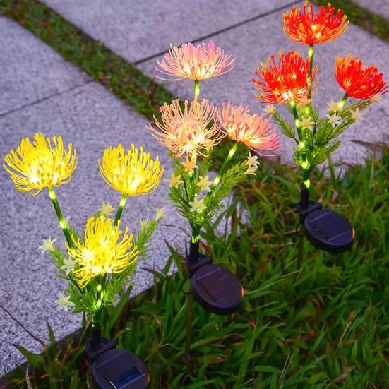 Цветочная солнечная лампа для сада, IP65, время, водонепроницаемое, длинное освещение, украшение, автоматическая зарядка, цвет