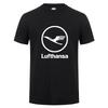Авиакомпания Lufthansa Футболки Мужские Крутые С Коротким Рукавом Футболки Lufthansa Футболка Хлопок Повседневные Футболки Мужская Одежда LH-479
