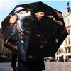 Портрет группы Токио с кепками и зонтом Складной зонт, автоматический зонт 8 спиц для путешествий, кемпинга Подарок на Хэллоуин, Рождество
