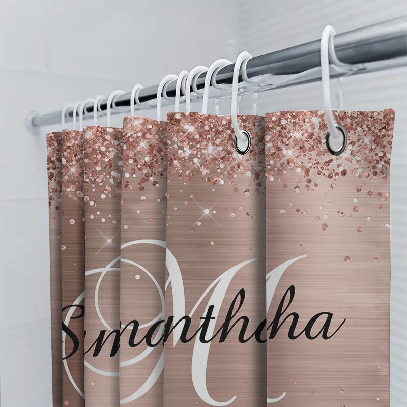 Name Bath Shower Curtain Custom Decorative Waterproof Fabric Home Decoration
