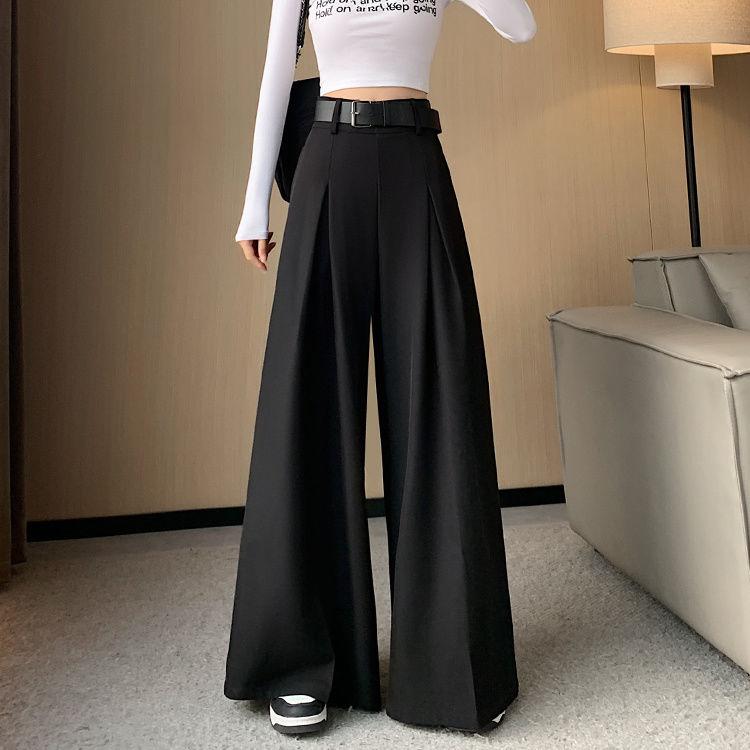 Женские брюки с высокой талией, широкие брюки, женские, весна-лето, однотонные брюки для офиса, женские, длинные, прямые, костюмные, верхняя одежда, брюки