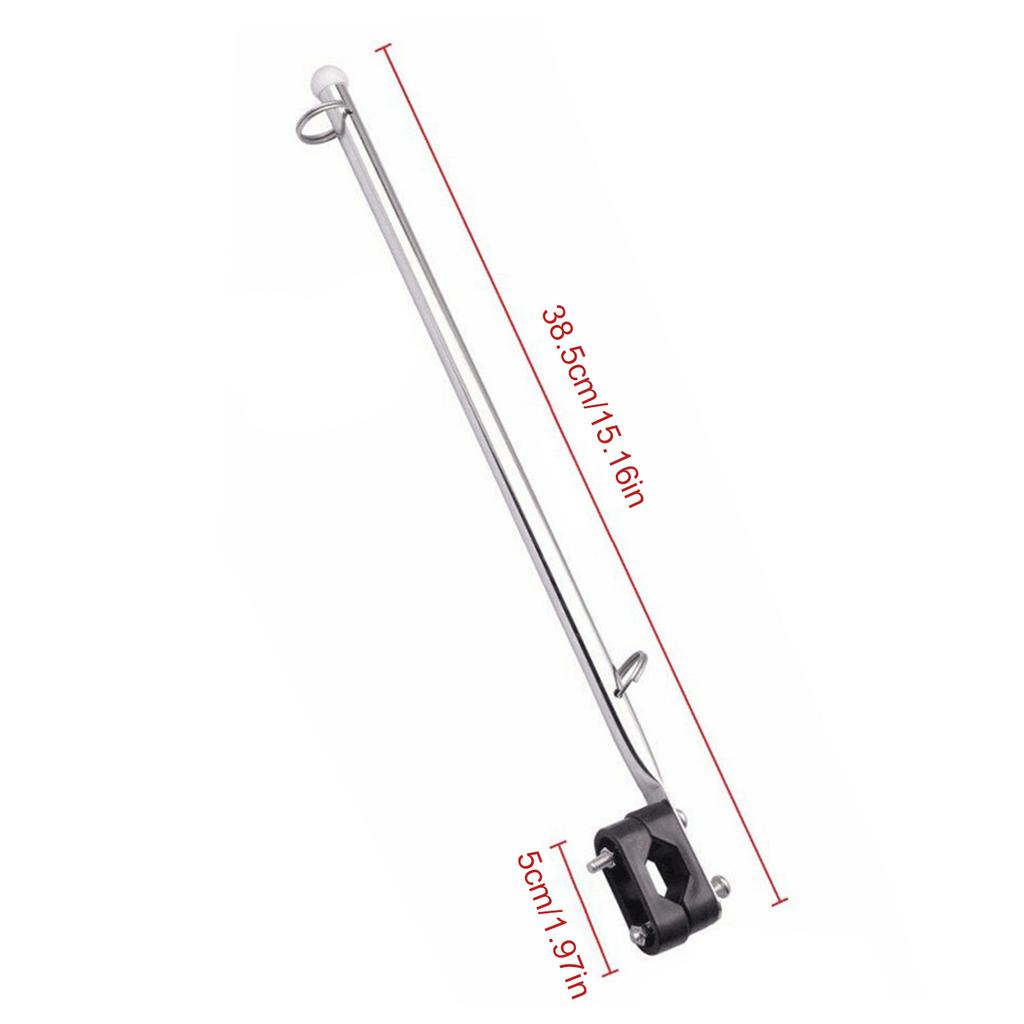 Морской держатель флагштока, держатель флагштока для лодки, нержавеющий, с креплением на рейлинг, регулируемый пластиковый зажим, нержавеющий, для лодки, яхты, автомобиля