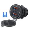 12V/24V USB Type-C Multiple Car Charger Socket PD3.0 & QC3.0 Ports Waterproof with Touch Switch Fast Charging Car Moto Adapter