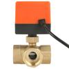AC 220V Brass Electric Motorized Ball Valve 3 Way 3 Wire T Type 1.6pa Thread DN25 G1