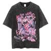 Summer Hot Sale Japanese Anime Nana Osaki Washed Graphic Tshirt Men Women Harajuku Tshirt Y2k Gothic Cotton Oversized Tshirt