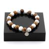 Stones and Minerals. Howlite + Wood Bead Bracelet 8 Mm. Made In France.