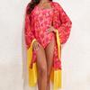2024 European & American Three-Piece Swimsuit Set: Long Sleeve Sunscreen Cover-up Bikini for Women.