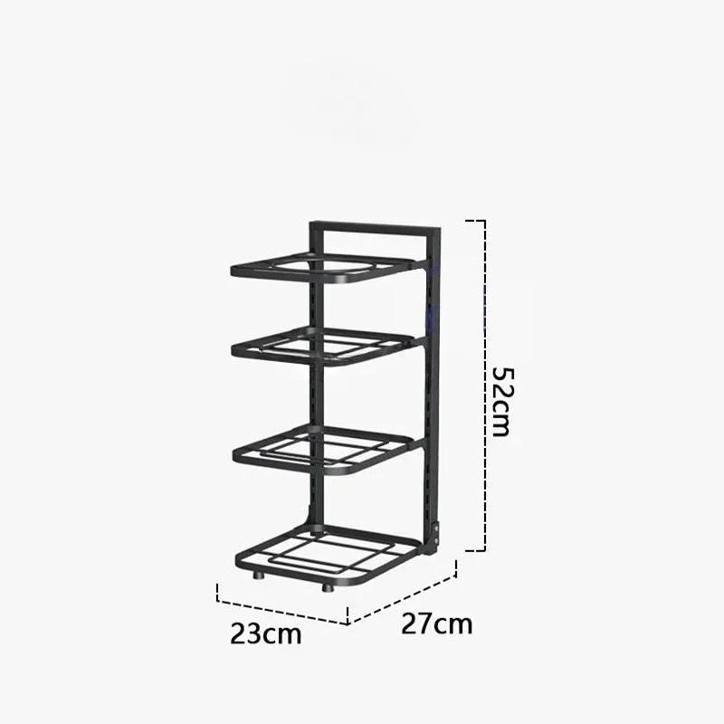 Pot Rack Kitchen Organizer Cabinet Adjustable Assembled Detachable Metal Storage Bowl Shelf Multilayer Simple Pot Rack Organizer