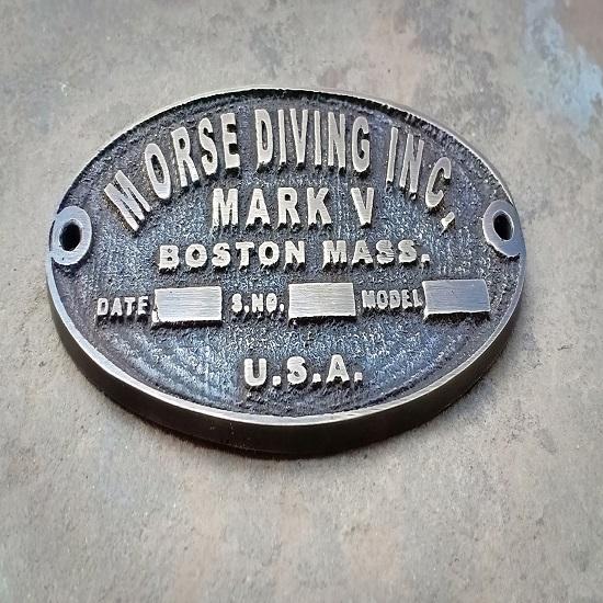 Табличка с названием шлема Morse Diving Inc Mark V Divers, значок, копия, винтажная твердая латунь, красивая табличка с названием