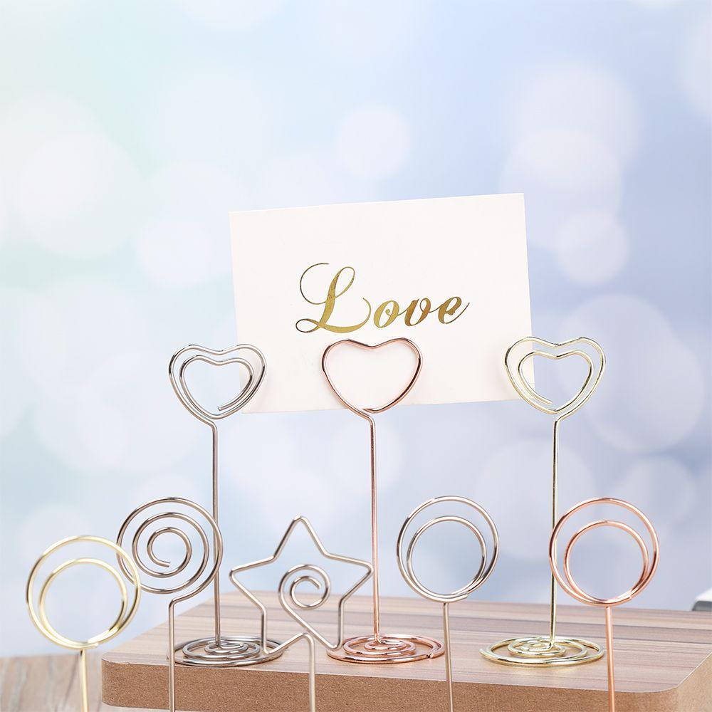 Decoration Heart Shape Wedding Supplies Clamps Stand Table Numbers Holder Place Card Photos Clips