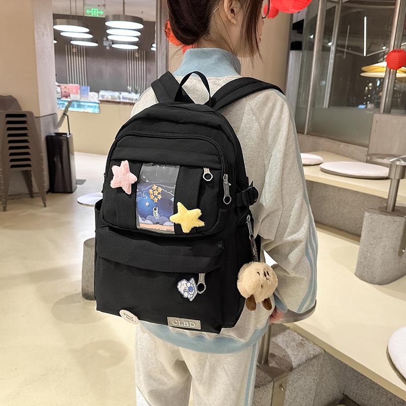 Women Large Capacity Nylon Backpack Junior School Student Schoolbag