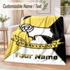 Custom Text Flannel Blanket Derby County Print Warm Cozy Blanket Home Sofa Bedding
