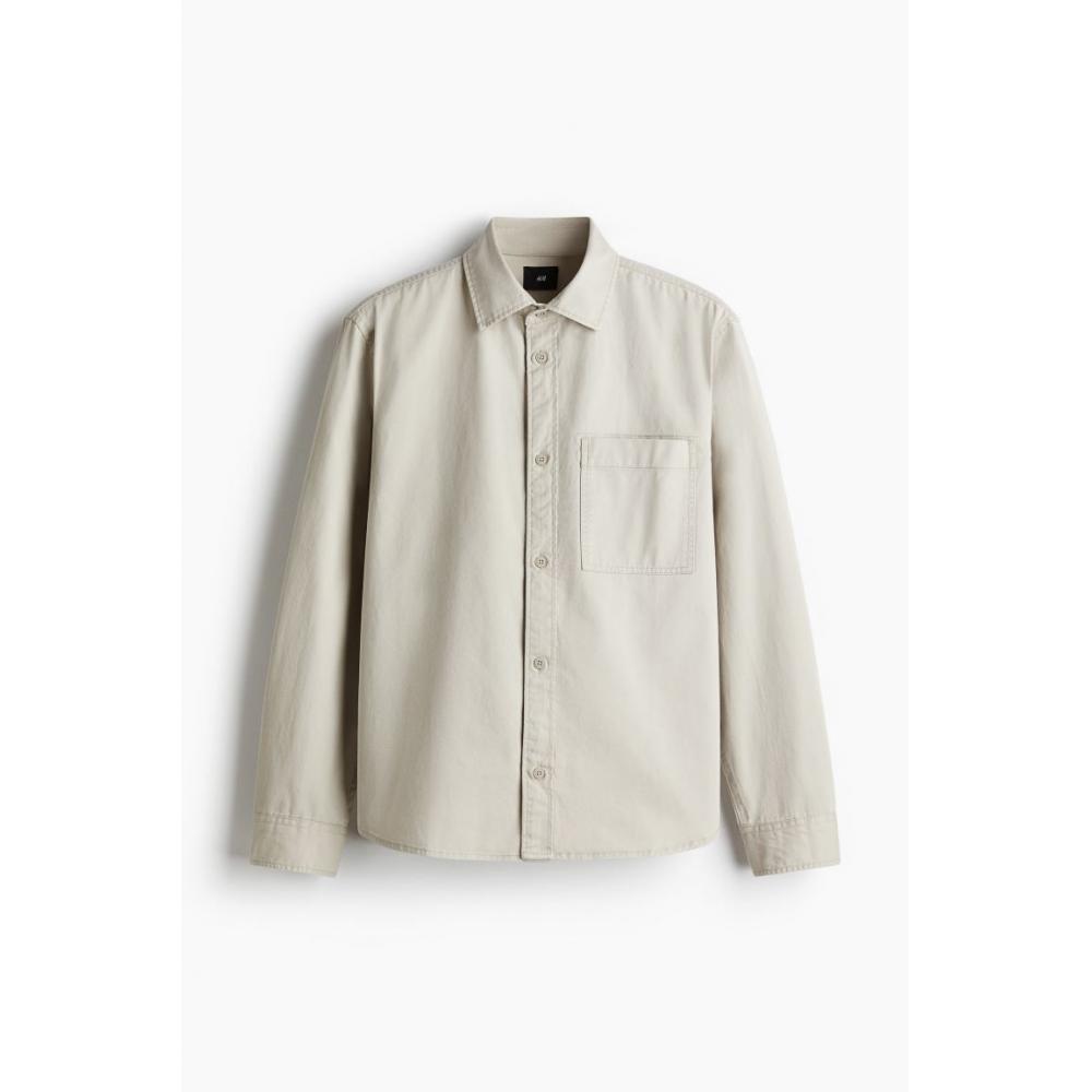 HM Twill oversHirt Regular Fit светло-бежевый