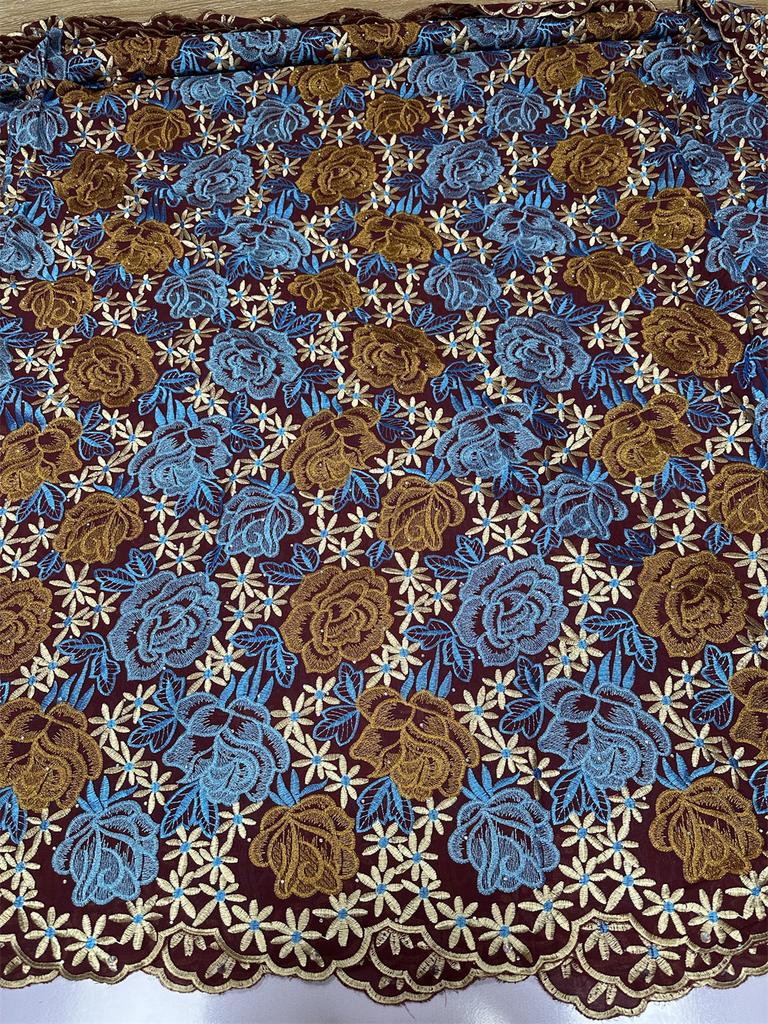 African Cotton Lace Fabric 1or5Yards Nigerian Swiss Voile Cotton Lace Fabrics 2025 Tissus Jersey For Women Sewing Party Dresses
